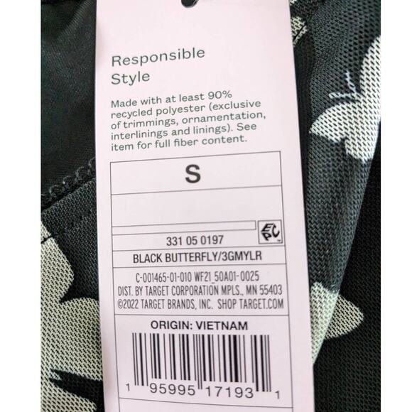 Wild Fable Mini Butterfly‎ Skirt Mesh Black Print S Slim Fit Fun Short Stretchy - Picture 4 of 7